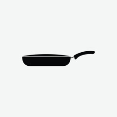 Minimalist Cookware Silhouette Vector – 2D Flat Black Kitchenware Design on White Background