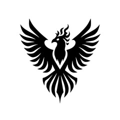 Obraz premium Black Bold Tribal Phoenix Vector Illustration