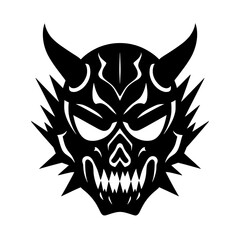 Obraz premium Tribal Demon Skull Vector Illustration