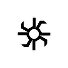 Obraz premium Futuristic Gear Symbol Logo – Tech & Energy Precision Icon