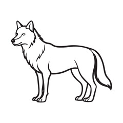 gray wolf silhouette vector art