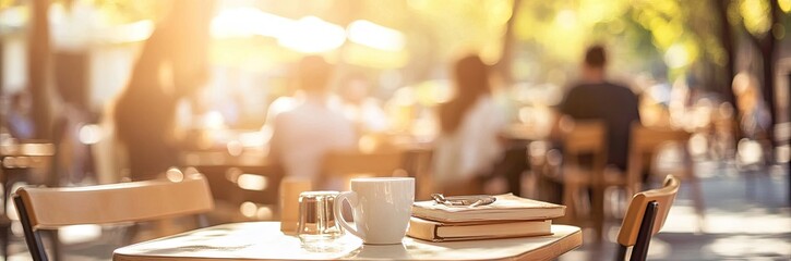 Outdoor cafe ambiance on a sunny day