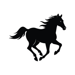 Galloping Horse Wild Speed Vector Silhouette