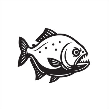 vector illustration of a piranhas