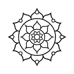 Isolated lotus flower vector illustration for oriental floral seamless pattern design