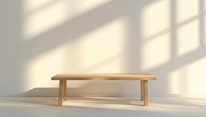 Simple wooden table in a bright room (2)