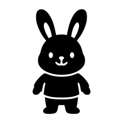 Obraz premium Cute Cartoon Bunny Mascot in Black Vector Style