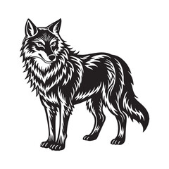 gray wolf silhouette vector art