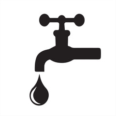 faucet with drop of water