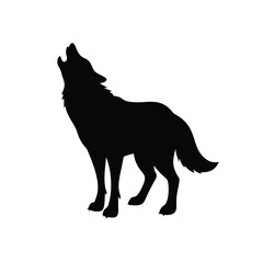 Howling Wolf Wild Haunting Silhouette Vector