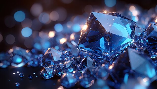 A dazzling collection of vibrant blue crystals - Powered by Adobe