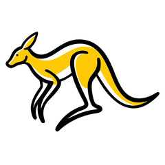Dynamic Kangaroo Line Art Vector for Wildlife and Travel Branding.