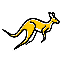 Dynamic Kangaroo Line Art Vector for Wildlife and Travel Branding.
