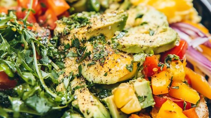 Vibrant Avocado and Roasted Pepper Salad with Fresh Herbs