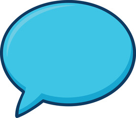Blue Speech Bubble Icon for Chat, Messaging, Communication, Social Media, Digital Art, Graphic Design, Web Design, Clipart, Vector Illustration, Dialogue, Conversation, Talk, Text Symbol