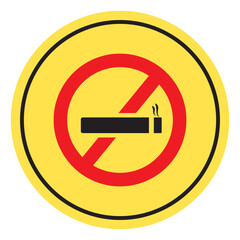 Sign no smoking. No smoking no vaping sign. Forbidden sign icon isolated on background vector illustration. Cigarette, vape and smoke in prohibition circle icon. 