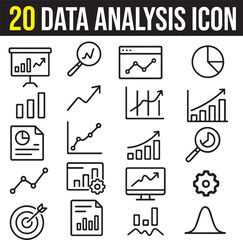 Fototapeta premium set of 20 Data Analysis Icons Set With Editable Stroke