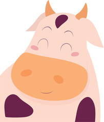  Cute Smiling Cartoon Cow for Children’s Eid al-Adha Celebration – Playful Qurbani Animal Vector