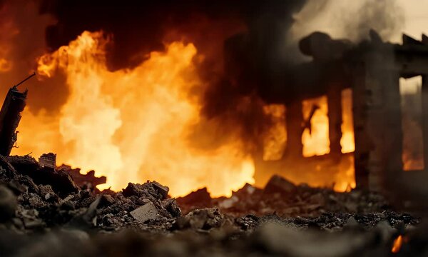 Explosion engulfs building in fire and smoke