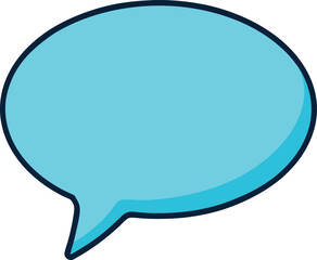 Blue Speech Bubble Icon for Chat, Messaging, Communication, Social Media, Digital Art, Graphic Design, Web Design, Clipart, Vector Illustration, Dialogue, Conversation, Talk, Text Symbol