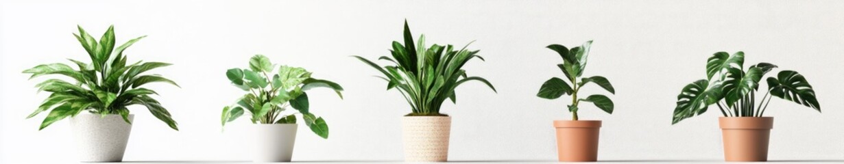 Fototapeta premium Assortment of Houseplants in Pots
