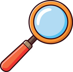 Cartoon Magnifying Glass Illustration | Search, Zoom, Inspect, Explore, Magnify, Detective Tool, Lens, Magnifier, Investigation, Examination, Close-Up, Optical Instrument, Detailed View