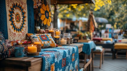Bohemian Bazaar: Handcrafted Quilts and Cozy Candles