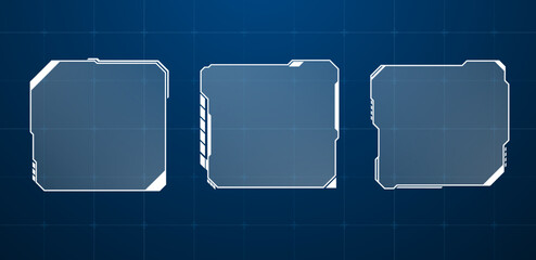 Futuristic Hud square or technology box blue vector illustration