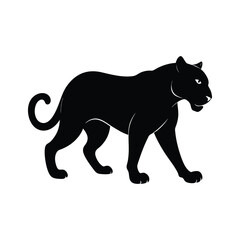 Prowling Jaguar Silhouette Vector Mysterious Wild Cat Illustration