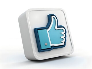 Obraz premium Discover the Classic 3D Thumbs Up Icon for Social Media Approval and Positive Feedback Design Concepts