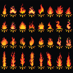 fire icons , fire icons set