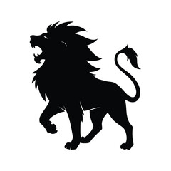 Fototapeta premium Roaring Lion Majestic Power Vector Silhouette