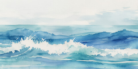 Abstract blue and white water ocean wave and curved line background. Blue wave with liquid fluid ocean texture. Ocean wave banner background.	