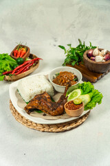 Chicken Leg Fish Food with kremesan sayur asem