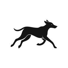 Fototapeta premium Running Dog Active Vector Silhouette