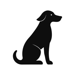 Sitting Dog Loyal Friend Vector Silhouette