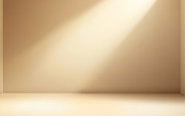 Empty beige room with dramatic lighting