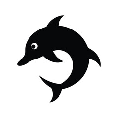 Spinning Dolphin Playful Twist Vector Silhouette