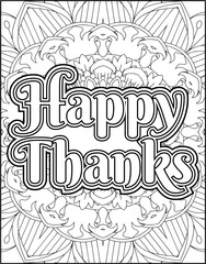 Gratitude Motivational Quote Coloring Page for Adults.