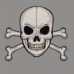 pirate sign with skull and bones, grunge vintage design t shirts
