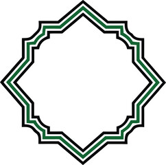  Geometric Decorative Frame with Yellow and Blue Triangular Elements in Abstract Style