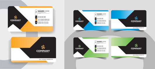 Two Sided Business Card Design for Corporate Professionals. Creative and professional business card template for all industries.