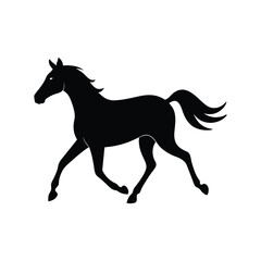 Trotting Horse Rhythmic Grace Vector Silhouette