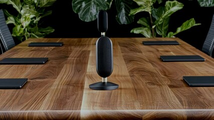 The meeting space is designed with a blend of modern technology and lush greenery, promoting effective collaboration and meaningful discussions