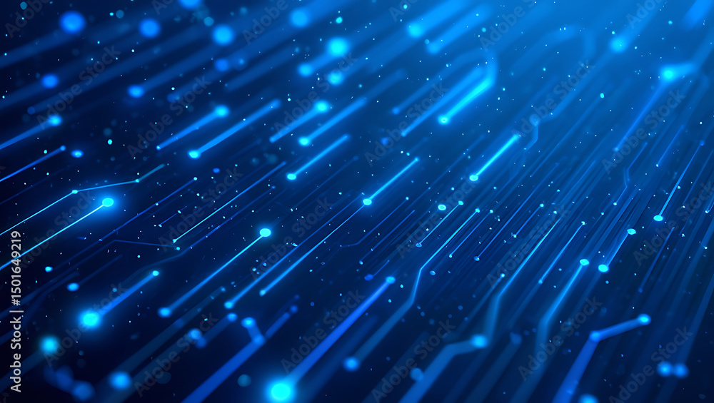Aufkleber digital network: the intricate pathways of a digital network surge with a mesmerizing blue glow, sym