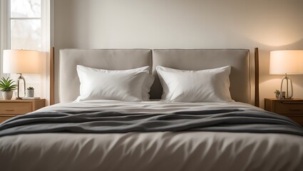 Modern bedroom interior design ideas with cozy bed and bedside tables for home decor inspiration