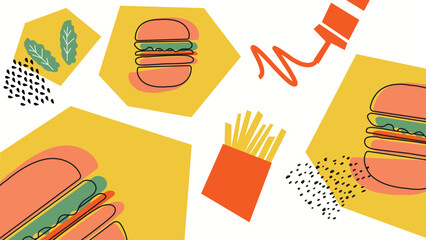Classic Burger and Fries Background