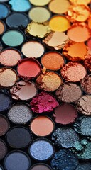 Colorful Eyeshadow Palette Closeup. (1)