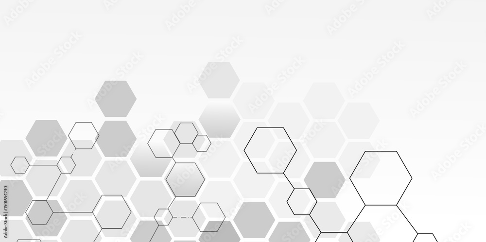 Aufkleber hexagonal molecular structure abstract tech network pattern. medical design. geometric hexagonal hon