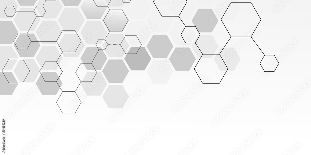 Aufkleber hexagonal molecular structure abstract tech network pattern. medical design. geometric hexagonal hon